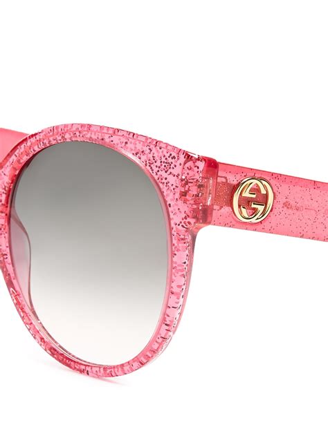 gucci rose colored glasses|Gucci round pink sunglasses.